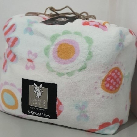 SABANA INFANTIL CORALINA BURRITO BLANCO