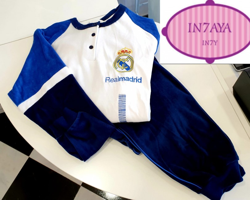 Pijama Real Madrid niño invierno terciopelo Tallas 6 a 16