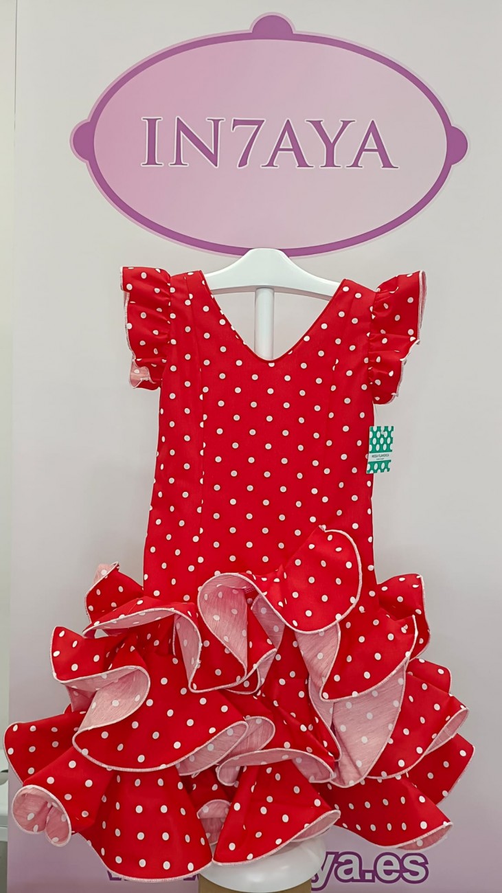 Traje de flamenca para bebé con flecos, Intaya