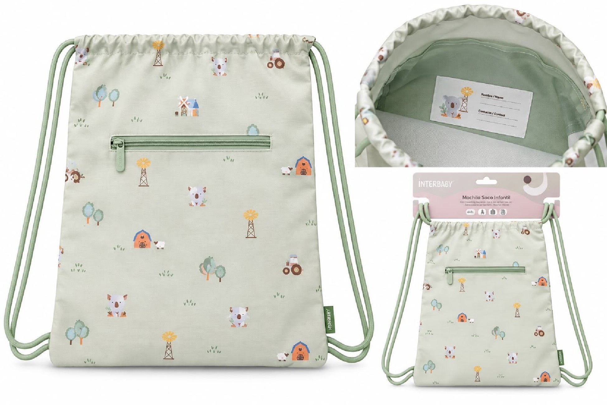MOCHILA SACO INFANTIL MODELO GRANJA KOALA
