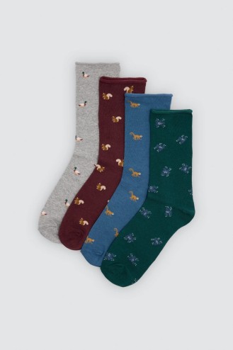 calcetines sin puño estampado animales ysabel mora 22111