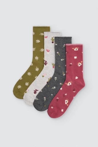 calcetines sin puño con estampado floral ysabel mora 12112