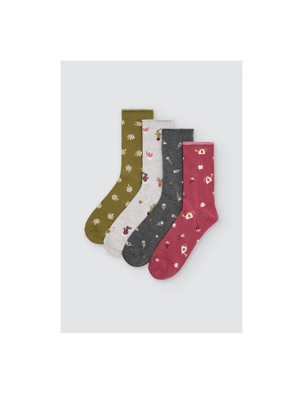 calcetines sin puño con estampado floral ysabel mora 12112
