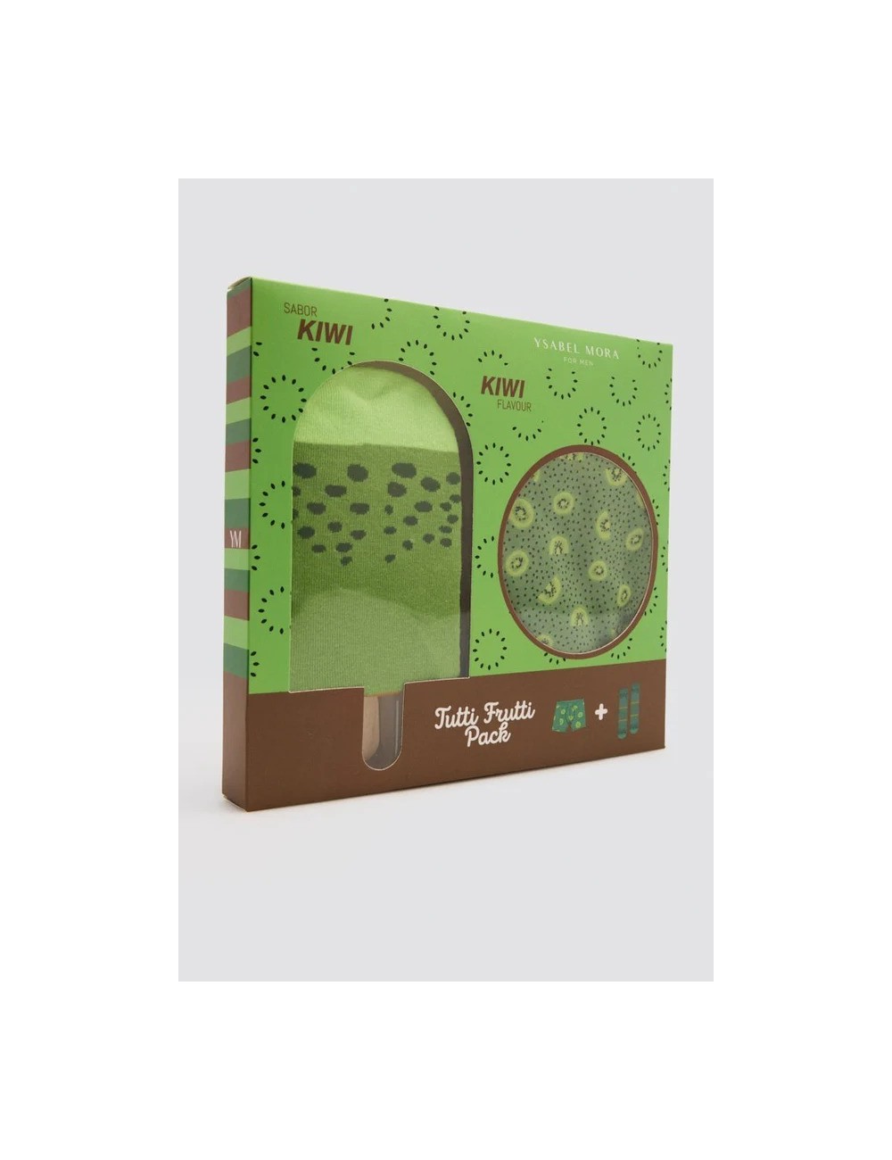 Pack bóxer y calcetines algodón estampado kiwis ysabel mora