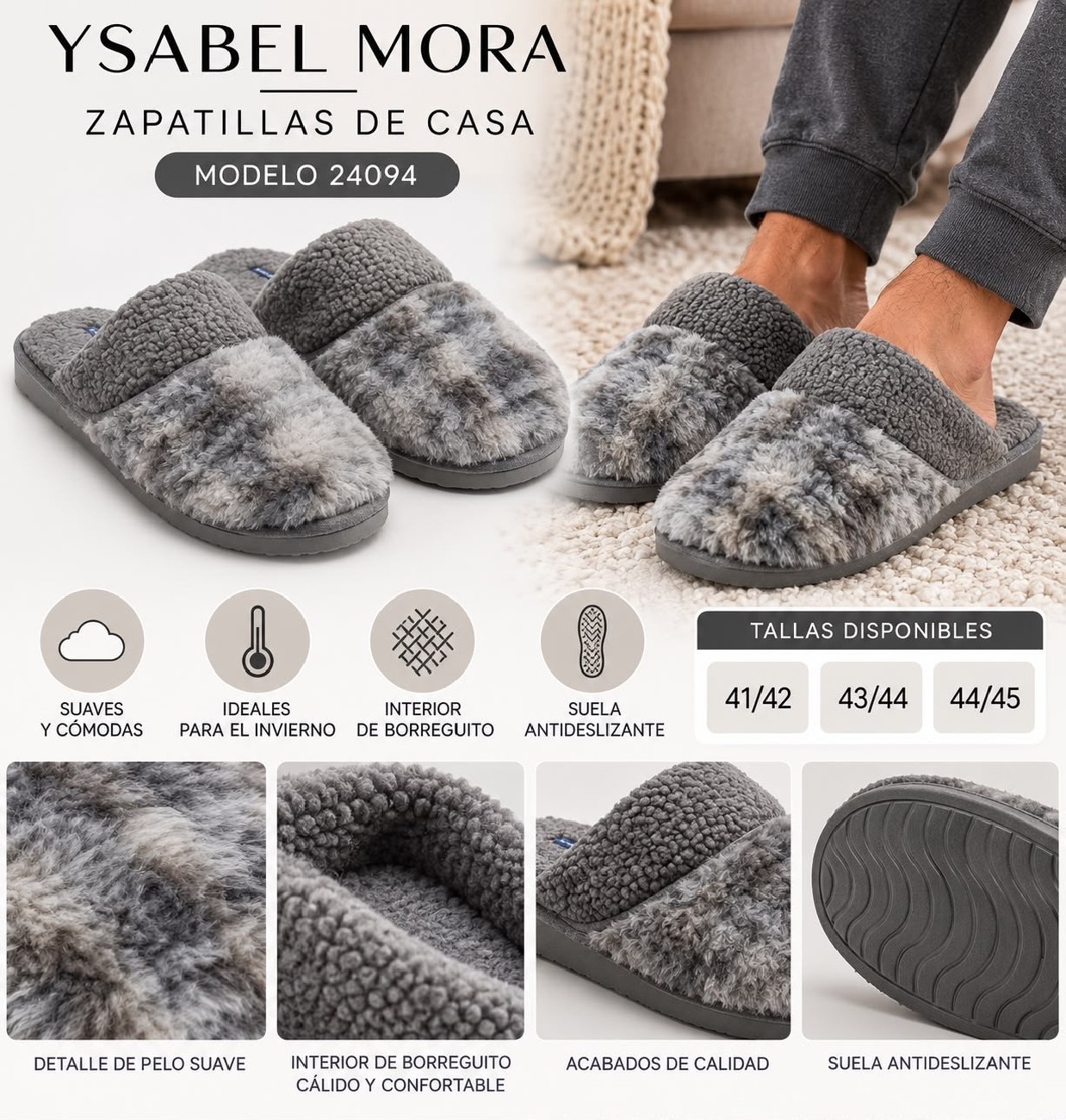 ZAPATILLA HOMBRE 24094 YSABEL MORA