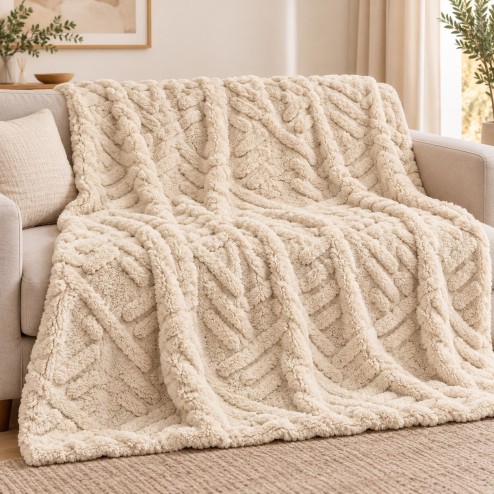 Manta de sofá borrego modelo Canva – Miracle Home