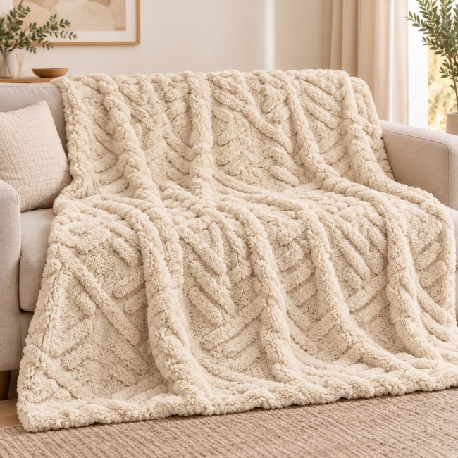 Manta de sofá borrego modelo Canva – Miracle Home