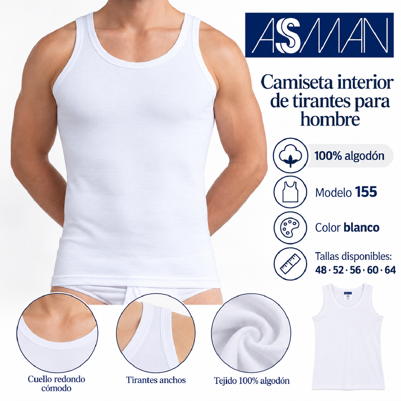 CAMISETA TIRANTE ALGODON ASSMAN