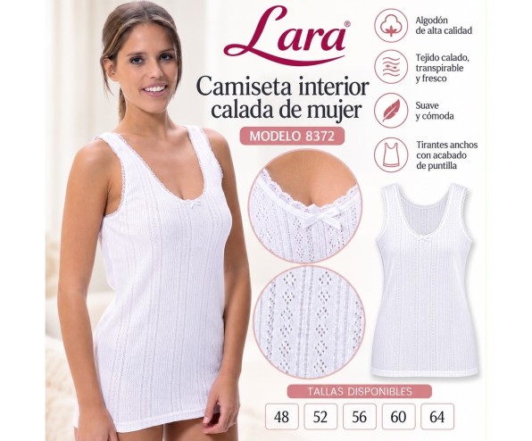 CAMISETA INTERIOR CALADA DE SEÑORA